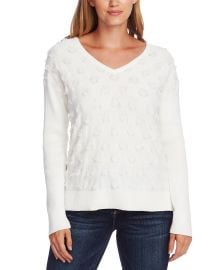 Vince Camuto Cotton Fringe-Dot Sweater   Reviews - Sweaters - Women - Macy s at Macys